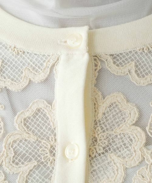 Leilian PLUS HOUSE / レリアンプラスハウス カーディガン・ボレロ | レース切替カーディガン【NEMIKA】 | 詳細11