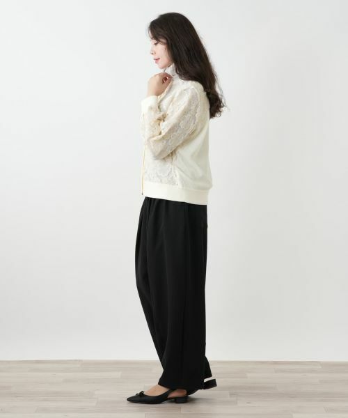Leilian PLUS HOUSE / レリアンプラスハウス カーディガン・ボレロ | レース切替カーディガン【NEMIKA】 | 詳細2