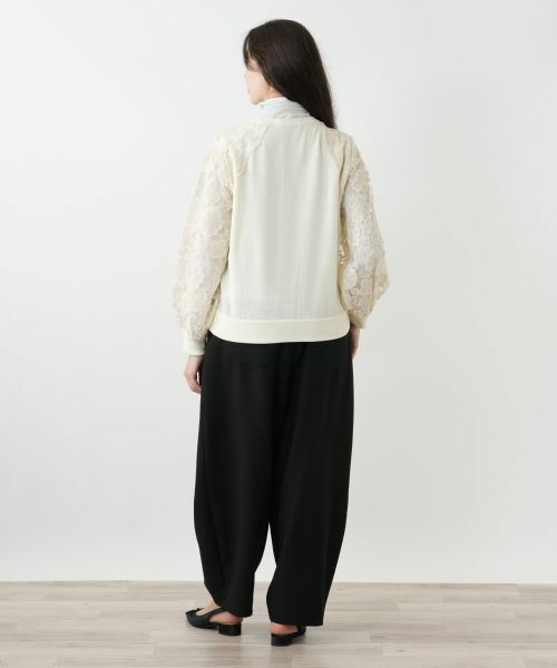 Leilian PLUS HOUSE / レリアンプラスハウス カーディガン・ボレロ | レース切替カーディガン【NEMIKA】 | 詳細3