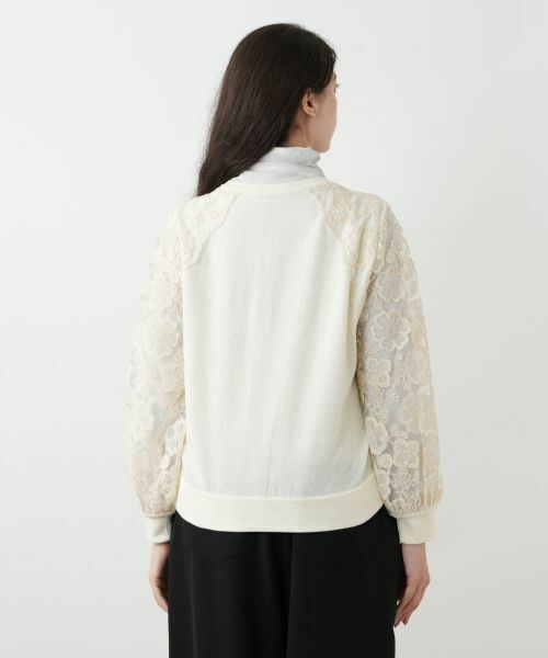 Leilian PLUS HOUSE / レリアンプラスハウス カーディガン・ボレロ | レース切替カーディガン【NEMIKA】 | 詳細6