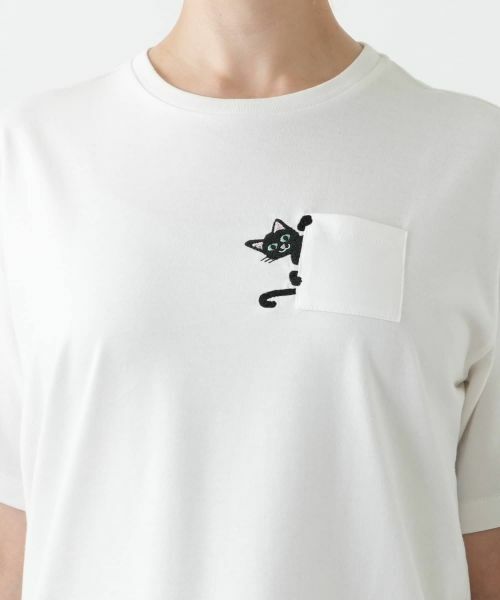 Leilian PLUS HOUSE / レリアンプラスハウス Tシャツ | 猫刺繍クルーネックカットソー【NEMIKA】 | 詳細7