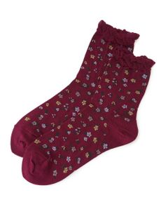 Leilian PLUS HOUSE / レリアンプラスハウス ソックス | 小花柄ショートソックス