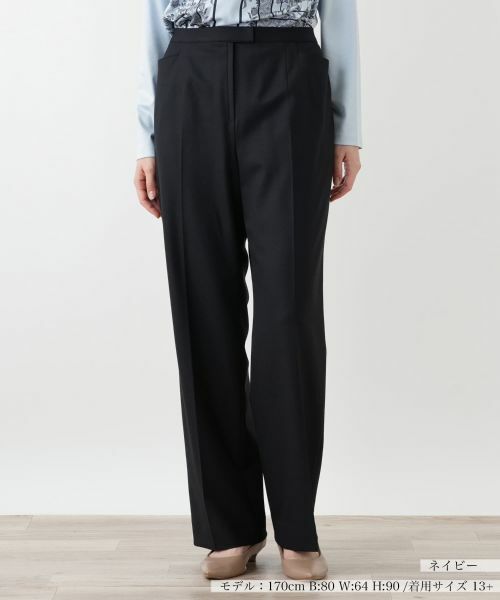 Leilian PLUS HOUSE/レリアンプラスハウス ブーツカットパンツ ネイビー 13+ Leilian PLUS HOUSE/レリアンプラスハウス ブーツカットパンツ ネイビー 13+