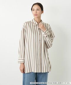 Leilian PLUS HOUSE / レリアンプラスハウス シャツ・ブラウス | ストライプ柄シャツブラウス【プラス企画】