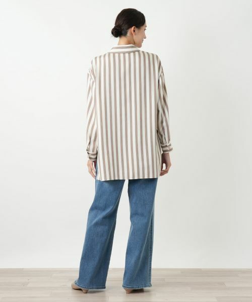 Leilian PLUS HOUSE / レリアンプラスハウス シャツ・ブラウス | ストライプ柄シャツブラウス【プラス企画】 | 詳細3