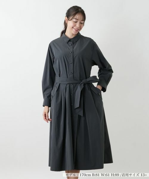 Leilian PLUS HOUSE/レリアンプラスハウス ワンピース【Leilian WHITE LABEL】 チャコールグレー 13+ Leilian PLUS HOUSE/レリアンプラスハウス ワンピース【Leilian WHITE LABEL】 チャコールグレー 13+