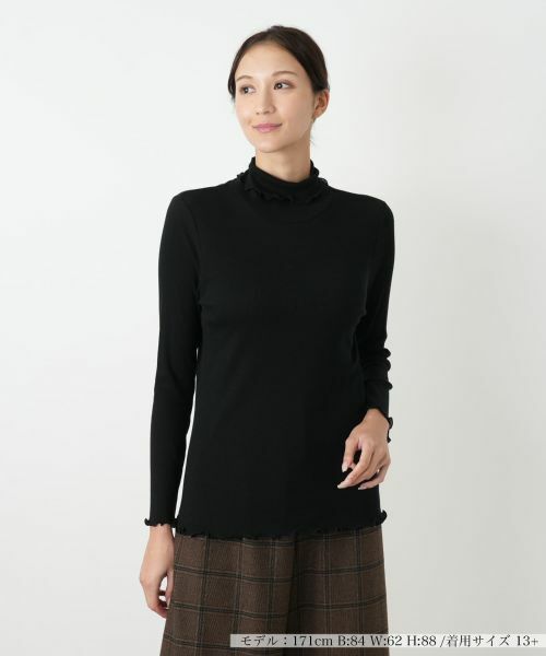 Leilian PLUS HOUSE/レリアンプラスハウス カットソー ブラック 13+ Leilian PLUS HOUSE/レリアンプラスハウス カットソー ブラック 13+