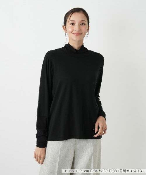 Leilian PLUS HOUSE/レリアンプラスハウス カットソー ブラック 17+ Leilian PLUS HOUSE/レリアンプラスハウス カットソー ブラック 17+