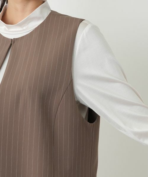 Leilian PLUS HOUSE / レリアンプラスハウス テーラードジャケット | ピンストライプロングジレ | 詳細12