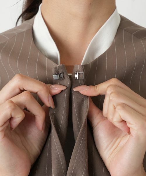 Leilian PLUS HOUSE / レリアンプラスハウス テーラードジャケット | ピンストライプロングジレ | 詳細15