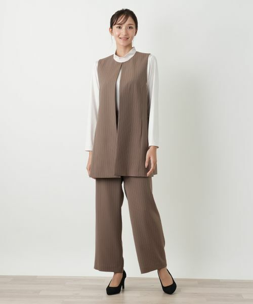 Leilian PLUS HOUSE / レリアンプラスハウス テーラードジャケット | ピンストライプロングジレ | 詳細4
