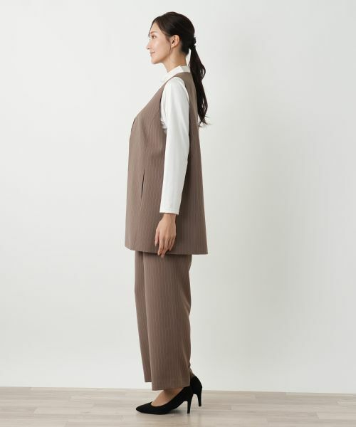 Leilian PLUS HOUSE / レリアンプラスハウス テーラードジャケット | ピンストライプロングジレ | 詳細5