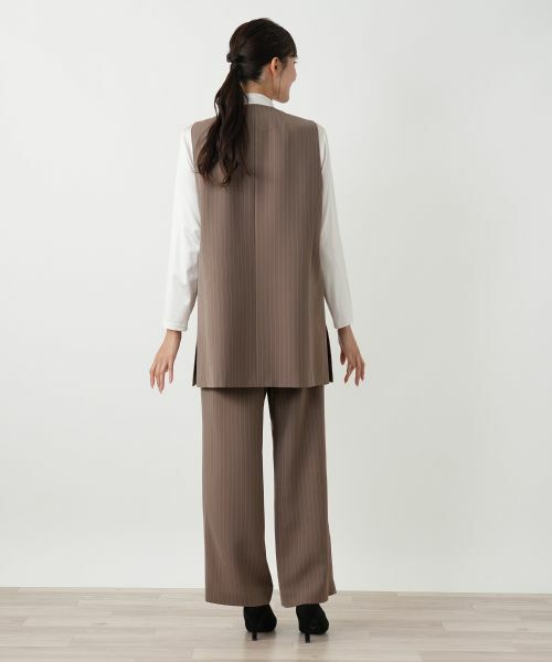 Leilian PLUS HOUSE / レリアンプラスハウス テーラードジャケット | ピンストライプロングジレ | 詳細6