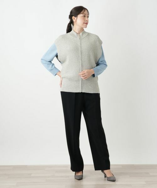 Leilian PLUS HOUSE / レリアンプラスハウス テーラードジャケット | ニットジップアップベスト | 詳細1