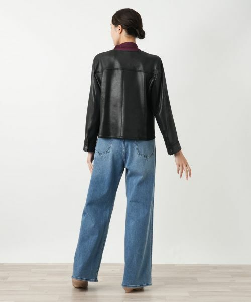 Leilian PLUS HOUSE / レリアンプラスハウス テーラードジャケット | 【店舗人気】ストレッチノーカラージャケット【25年9月カタログ】 | 詳細3