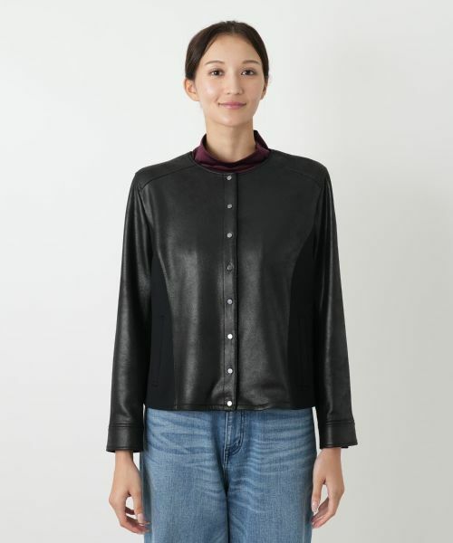 Leilian PLUS HOUSE / レリアンプラスハウス テーラードジャケット | 【店舗人気】ストレッチノーカラージャケット【25年9月カタログ】 | 詳細4