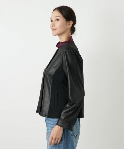 Leilian PLUS HOUSE / レリアンプラスハウス テーラードジャケット | 【店舗人気】ストレッチノーカラージャケット【25年9月カタログ】 | 詳細5