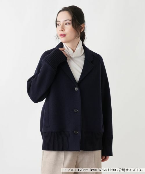 Leilian PLUS HOUSE/レリアンプラスハウス ジャケット【ROSSO35】 ネイビー 13+ Leilian PLUS HOUSE/レリアンプラスハウス ジャケット【ROSSO35】 ネイビー 13+