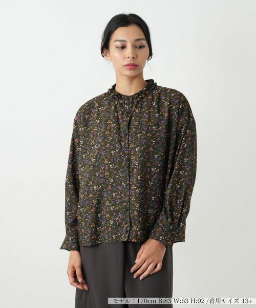 Leilian PLUS HOUSE/レリアンプラスハウス シャツブラウス【BOURGE】 ブラック 17+ Leilian PLUS HOUSE/レリアンプラスハウス シャツブラウス【BOURGE】 ブラック 17+