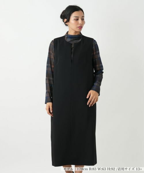 Leilian PLUS HOUSE/レリアンプラスハウス ジャンパースカート【BOURGE】 ブラック 17+