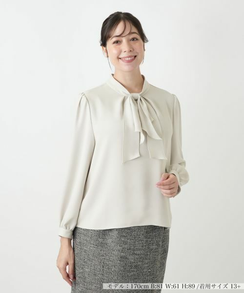 Leilian PLUS HOUSE/レリアンプラスハウス ブラウス【ROCHAS Premiere】 ベージュ 17+ Leilian PLUS HOUSE/レリアンプラスハウス ブラウス【ROCHAS Premiere】 ベージュ 17+