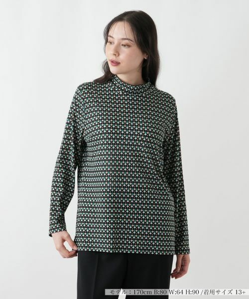 Leilian PLUS HOUSE/レリアンプラスハウス カットソー【プラス企画】 ピーコックグリーン 17+ Leilian PLUS HOUSE/レリアンプラスハウス カットソー【プラス企画】 ピーコックグリーン 17+