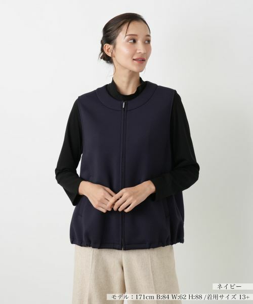 Leilian PLUS HOUSE/レリアンプラスハウス ベスト【プラス企画】 ネイビー 13+ Leilian PLUS HOUSE/レリアンプラスハウス ベスト【プラス企画】 ネイビー 13+