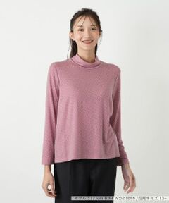 Leilian PLUS HOUSE / レリアンプラスハウス カットソー | 幾何学柄ハイネックトップス【Leilian WHITE LABEL】