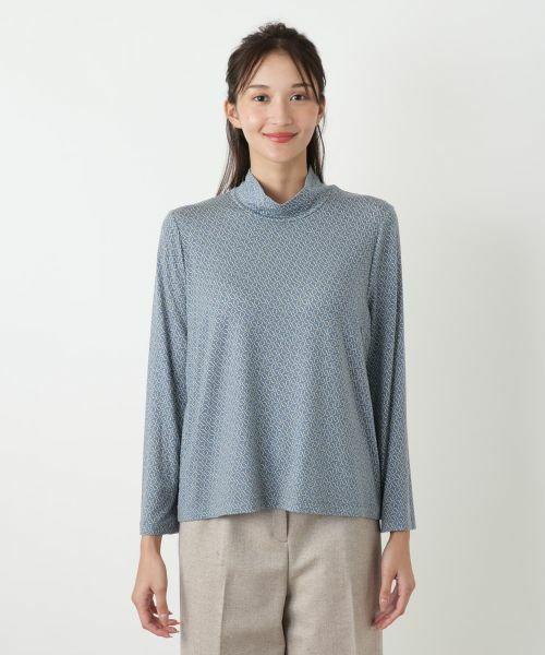 Leilian PLUS HOUSE / レリアンプラスハウス カットソー | 幾何学柄ハイネックトップス【Leilian WHITE LABEL】 | 詳細10