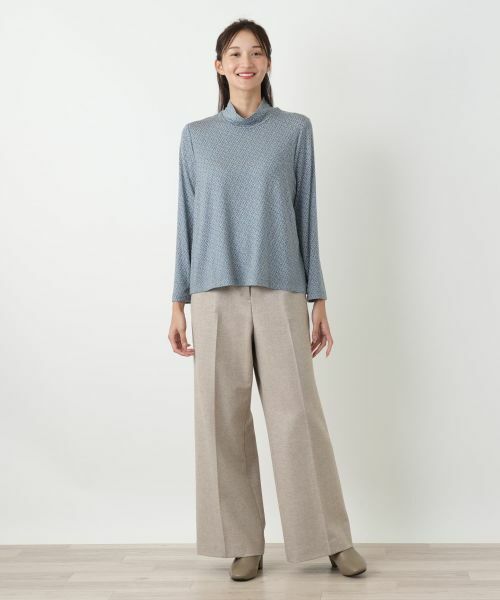 Leilian PLUS HOUSE / レリアンプラスハウス カットソー | 幾何学柄ハイネックトップス【Leilian WHITE LABEL】 | 詳細7