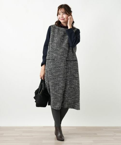 Leilian PLUS HOUSE / レリアンプラスハウス ロング・マキシ丈ワンピース | ジャンパースカート【Leilian WHITE LABEL】 | 詳細3