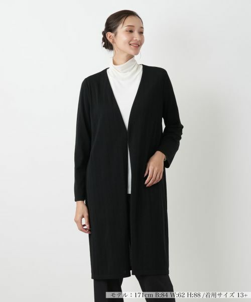 Leilian PLUS HOUSE/レリアンプラスハウス カーディガン【Leilian WHITE LABEL】 ブラック 17+ Leilian PLUS HOUSE/レリアンプラスハウス カーディガン【Leilian WHITE LABEL】 ブラック 17+