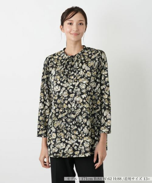 Leilian PLUS HOUSE/レリアンプラスハウス ブラウス【Leilian WHITE LABEL】 ブラウン 13+ Leilian PLUS HOUSE/レリアンプラスハウス ブラウス【Leilian WHITE LABEL】 ブラウン 13+