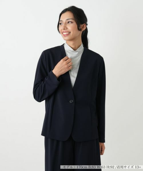 Leilian PLUS HOUSE/レリアンプラスハウス ジャケット【Leilian WHITE LABEL】 ネイビー 13+ Leilian PLUS HOUSE/レリアンプラスハウス ジャケット【Leilian WHITE LABEL】 ネイビー 13+