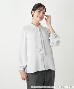 Leilian PLUS HOUSE / レリアンプラスハウス シャツ・ブラウス | ドレープフロントブラウス【Leilian WHITE LABEL】
