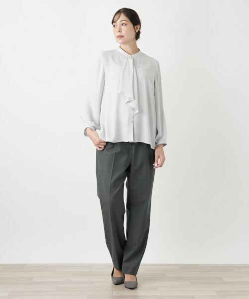 Leilian PLUS HOUSE / レリアンプラスハウス シャツ・ブラウス | ドレープフロントブラウス【Leilian WHITE LABEL】 | 詳細4