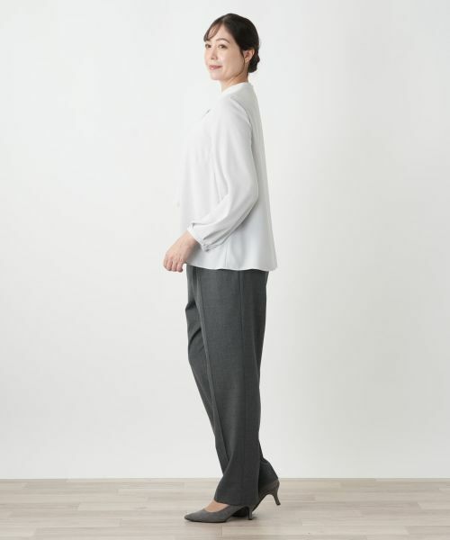 Leilian PLUS HOUSE / レリアンプラスハウス シャツ・ブラウス | ドレープフロントブラウス【Leilian WHITE LABEL】 | 詳細5