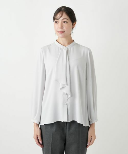 Leilian PLUS HOUSE / レリアンプラスハウス シャツ・ブラウス | ドレープフロントブラウス【Leilian WHITE LABEL】 | 詳細7