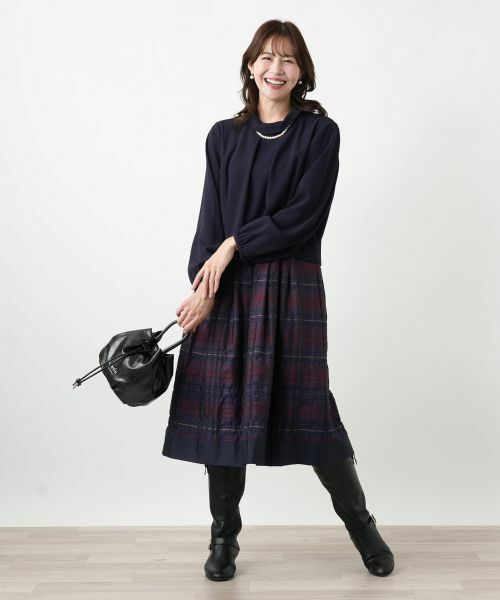 Leilian PLUS HOUSE / レリアンプラスハウス ドレス | 切替ワンピース【Leilian WHITE LABEL】 | 詳細1