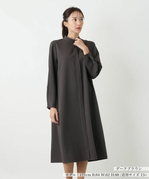Leilian PLUS HOUSE/レリアンプラスハウス 【店舗人気】ワンピース【BOURGE】 ダークブラウン 13+ Leilian PLUS HOUSE/レリアンプラスハウス 【店舗人気】ワンピース【BOURGE】 ダークブラウン 13+