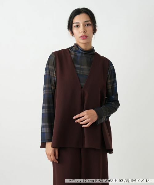 Leilian PLUS HOUSE/レリアンプラスハウス ベスト【BOURGE】 バーガンディ 13+