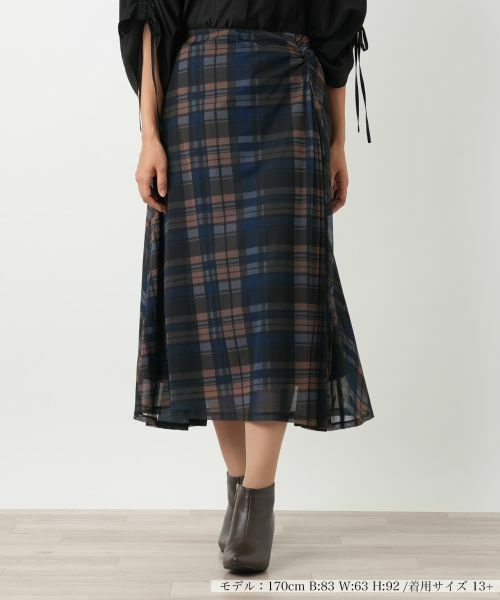 Leilian PLUS HOUSE/レリアンプラスハウス スカート【BOURGE】 ネイビー系 13+ Leilian PLUS HOUSE/レリアンプラスハウス スカート【BOURGE】 ネイビー系 13+