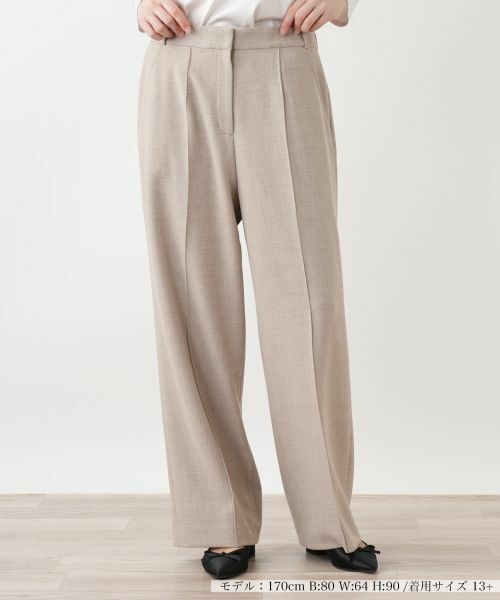 Leilian PLUS HOUSE/レリアンプラスハウス ワイドパンツ【ROCHAS Premiere】 キャメル 17+