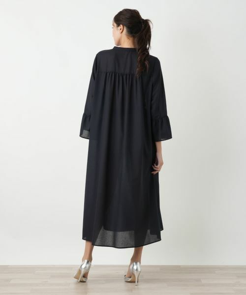 Leilian PLUS HOUSE / レリアンプラスハウス ドレス | キーネックフレアスリーブワンピース【BOURGE】 | 詳細3