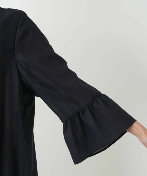 Leilian PLUS HOUSE / レリアンプラスハウス ドレス | キーネックフレアスリーブワンピース【BOURGE】 | 詳細9