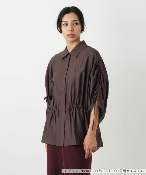 Leilian PLUS HOUSE/レリアンプラスハウス ブラウス【BOURGE】 ダークブラウン系 13+
