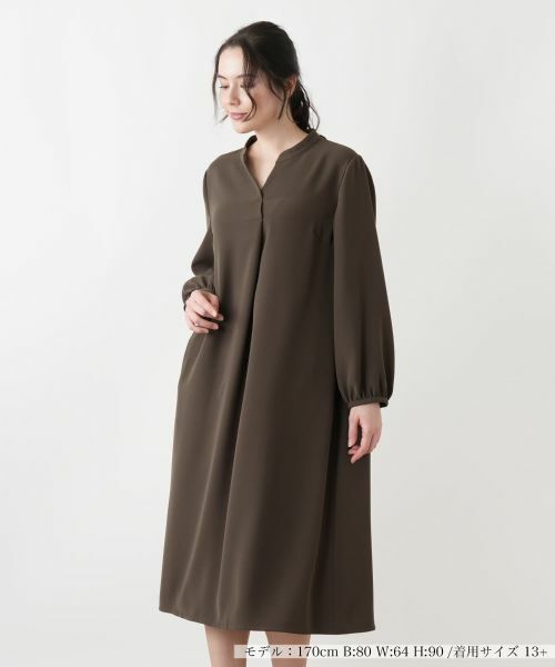 Leilian PLUS HOUSE/レリアンプラスハウス ワンピース ブラウン系 13+ Leilian PLUS HOUSE/レリアンプラスハウス ワンピース ブラウン系 13+