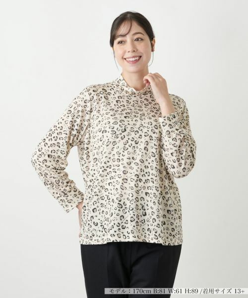 Leilian PLUS HOUSE/レリアンプラスハウス カットソー【MUSE BY ROCHAS Premiere】 ライトベージュ 13+ Leilian PLUS HOUSE/レリアンプラスハウス カットソー【MUSE BY ROCHAS Premiere】 ライトベージュ 13+