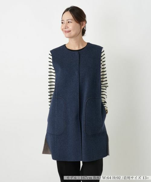 Leilian PLUS HOUSE/レリアンプラスハウス ベスト ネイビー系 13+ Leilian PLUS HOUSE/レリアンプラスハウス ベスト ネイビー系 13+