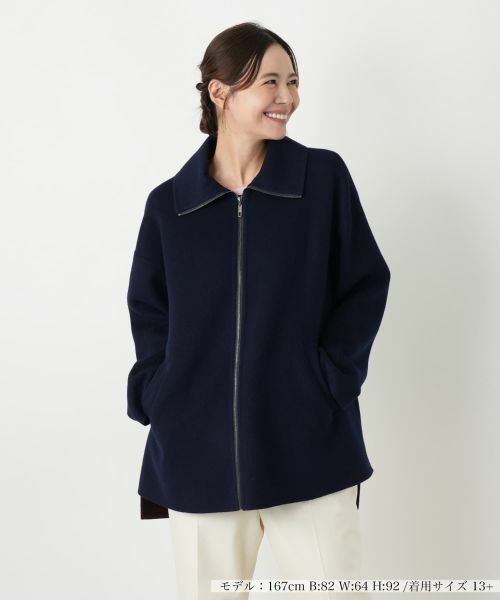 Leilian PLUS HOUSE/レリアンプラスハウス コート ネイビー 13+ Leilian PLUS HOUSE/レリアンプラスハウス コート ネイビー 13+